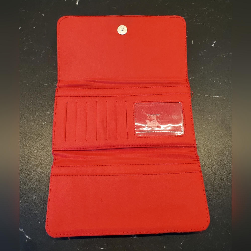 Holiday Red and with Plaid Stripe Wallet. - Picture 4 of 4
